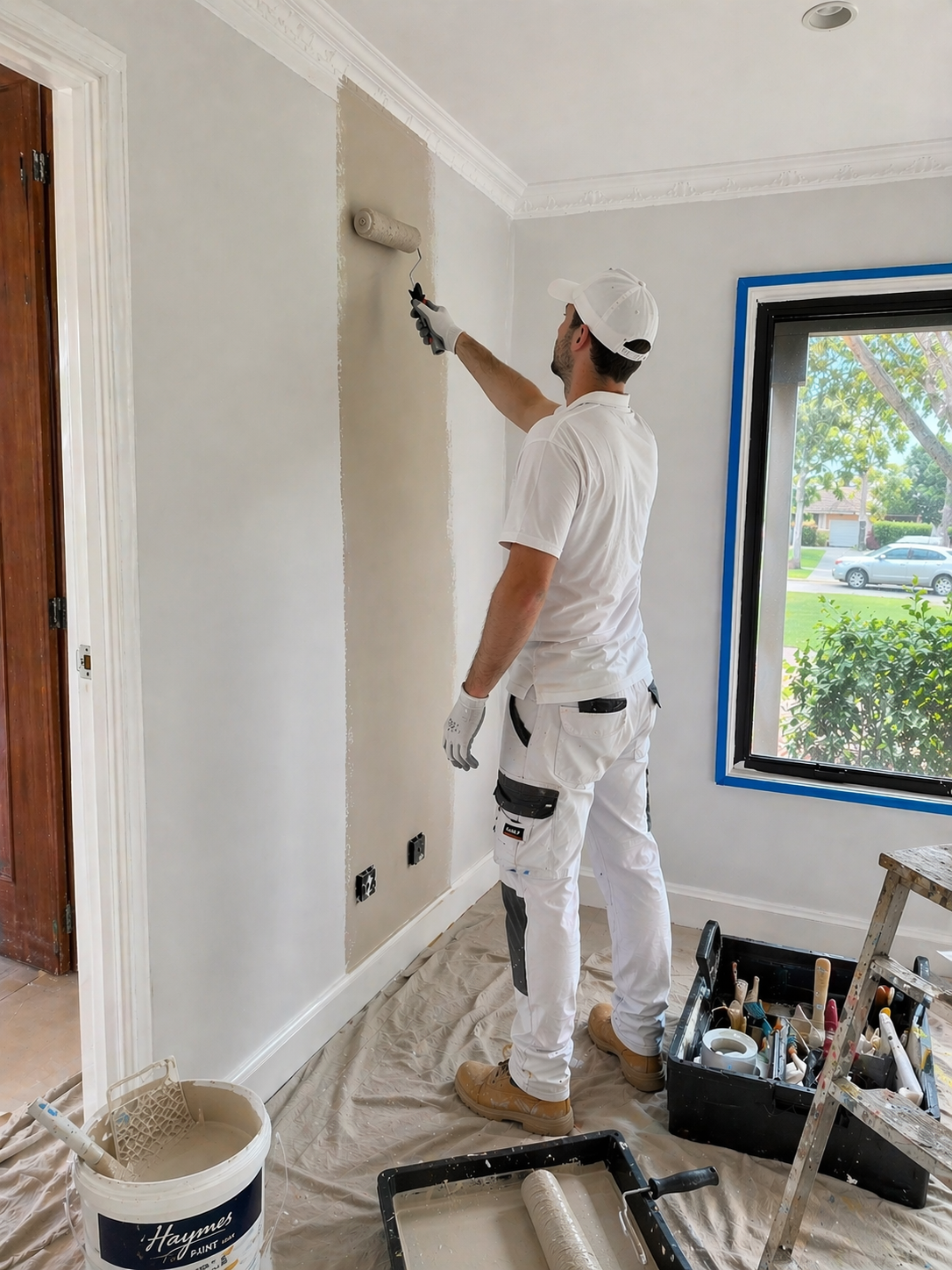 Professional painter at work